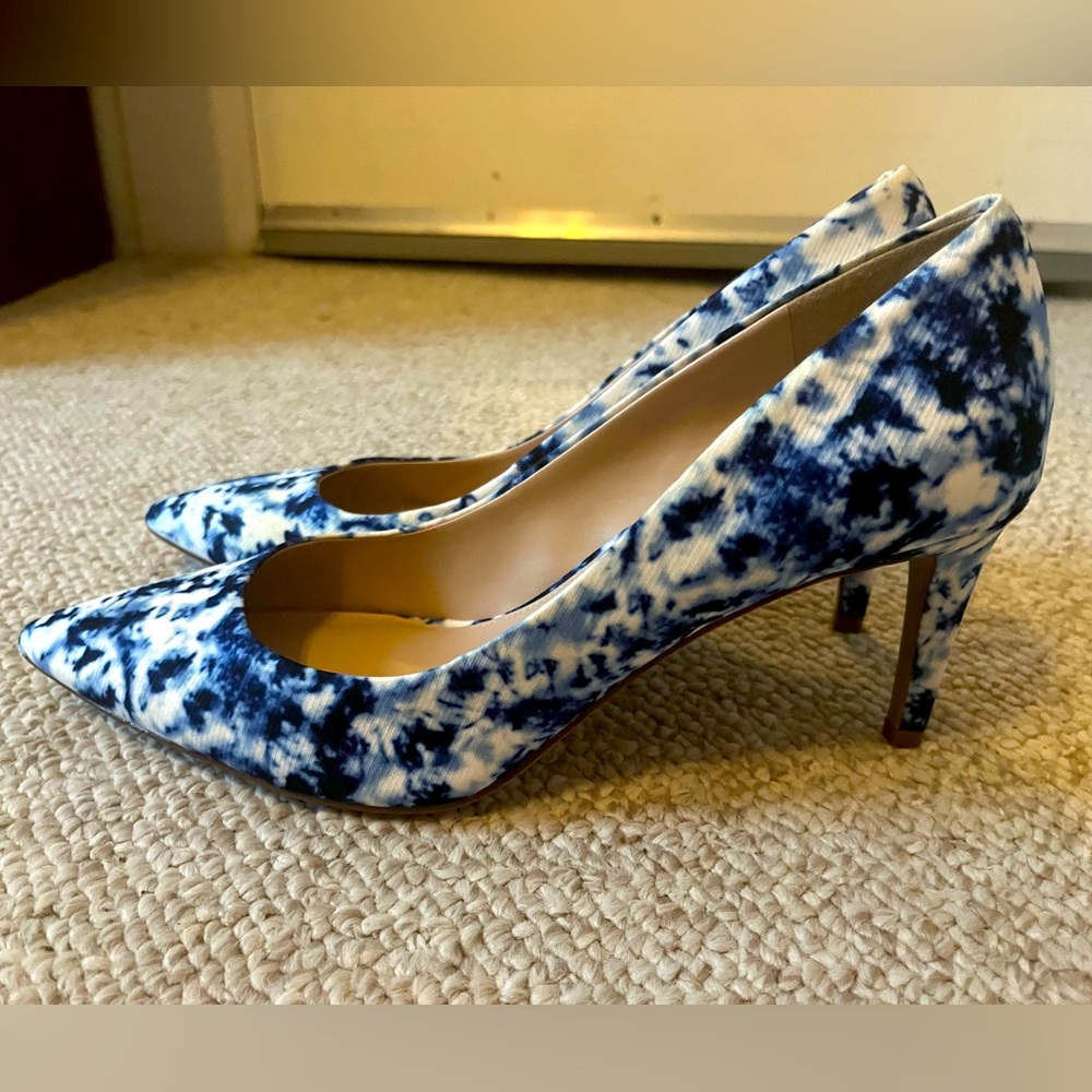 Blue and White Tie-Dye Heels